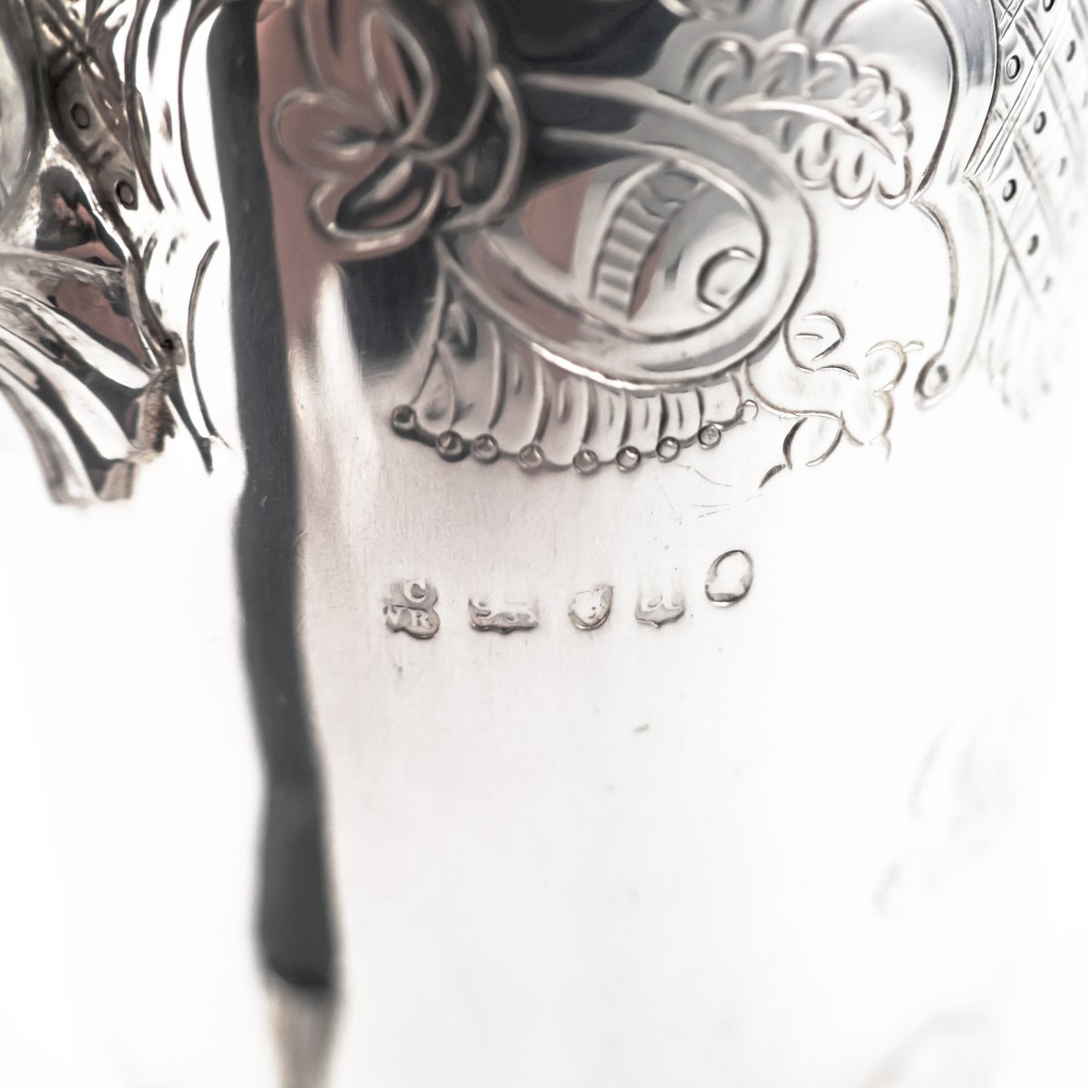 Caffettiera in argento sterling Giorgio III, Joseph Craddock & William Ker Reid, Londra, 1816-photo-1