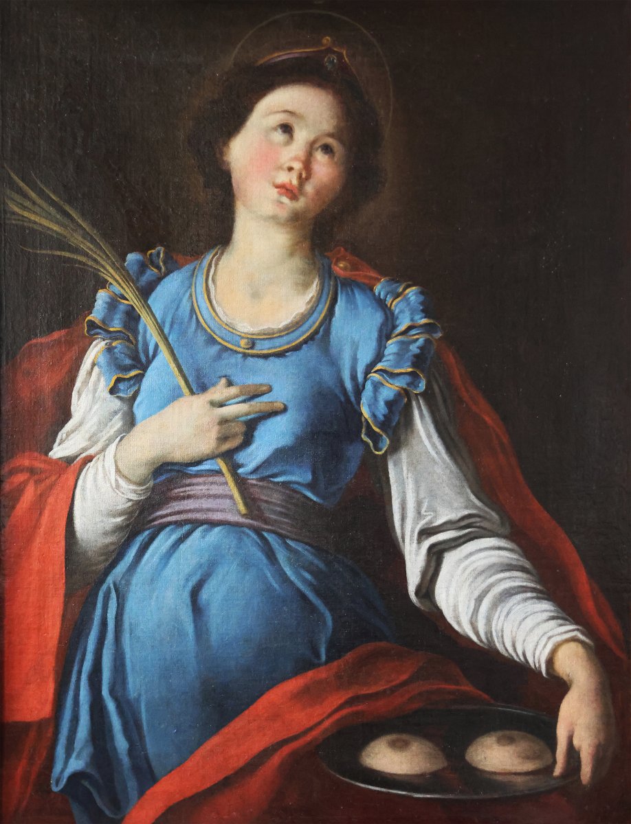 Scuola Italiana; Sant'Agata, fine XVII inizi XVIII secolo, olio su tela-photo-2