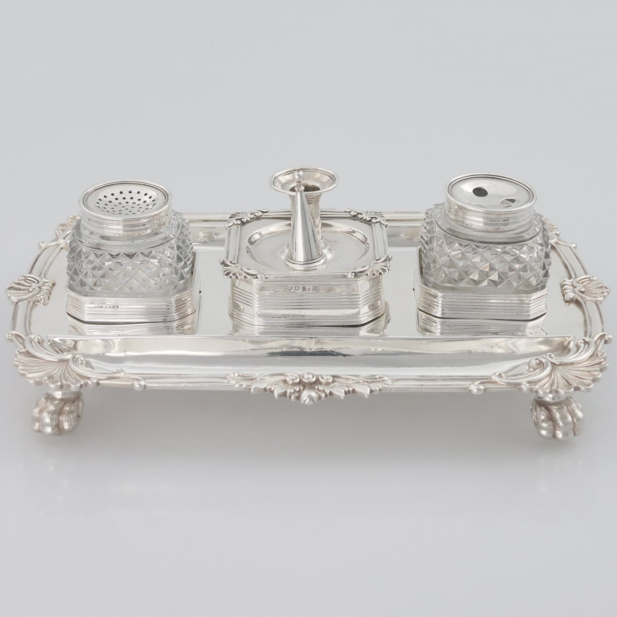 Calamaio in argento sterling Giorgio III, John Cramer, Londra, 1812
