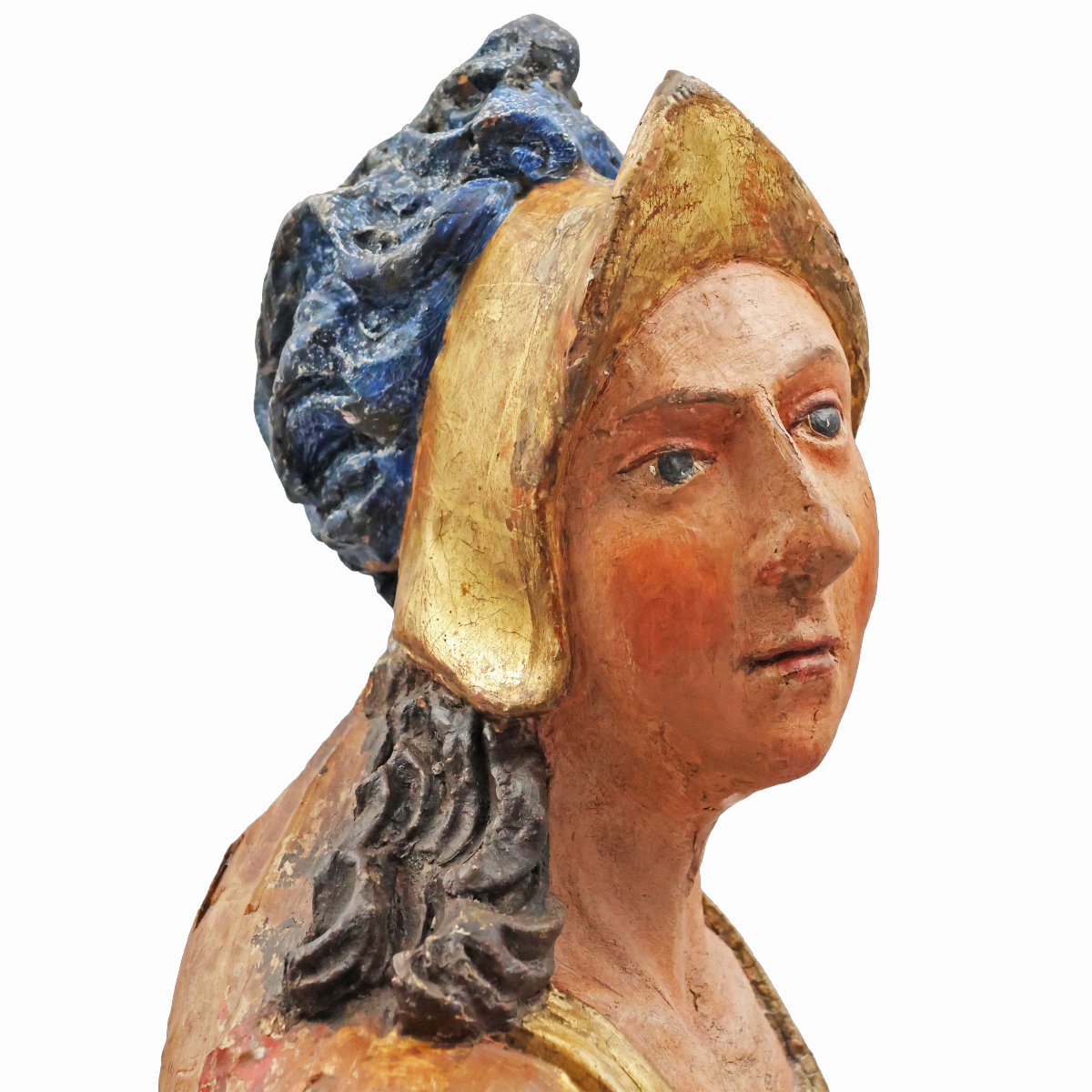 Santo Floriano, legno di pioppo policromo, Europa Centrale, XIX secolo-photo-4