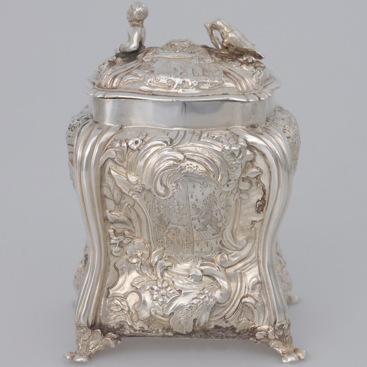 Contenitore per tè Giorgio II montato in argento sterling, Londra, 1754-photo-3