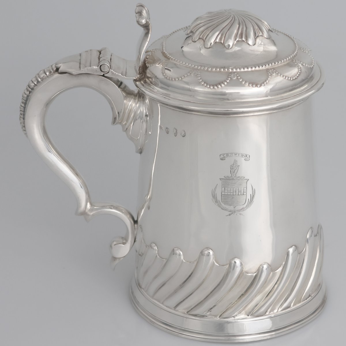 Tankard in argento sterling Giorgio III, Joseph Jackson, Dublino, 1775