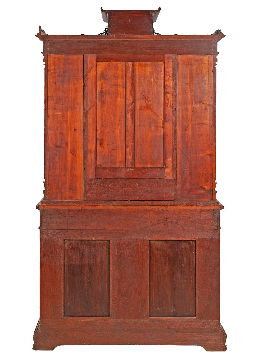 Doppio corpo in legno con intarsi in madreperla. Gabriel Viardot, Parigi, XIX secolo-photo-3