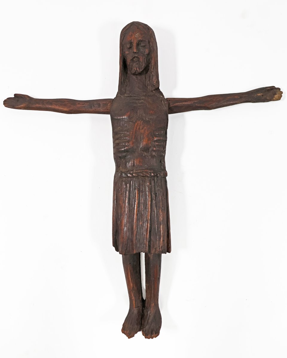 Corpus Christi in legno intagliato, scuola Portoghese Brasiliana, fine XIX inzi XX secolo