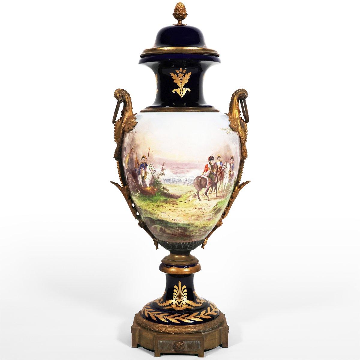 Grande vaso Francese di Napoleone. Firmato H. Desprez, Sèvres. Fine XIX secolo-photo-2