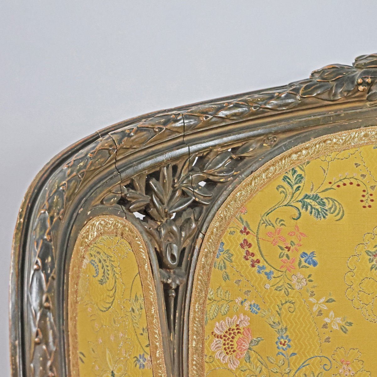 Poltrona bergère a pozzetto, pannelli in paglia di Vienna. Piemonte, fine XIX secolo-photo-3