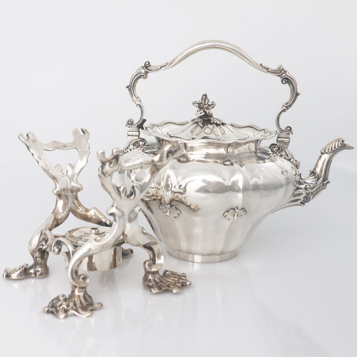 Bollitore su supporto in argento sterling Guglielmo IV, Paul Storr Storr & Mortimer, 1832-photo-4