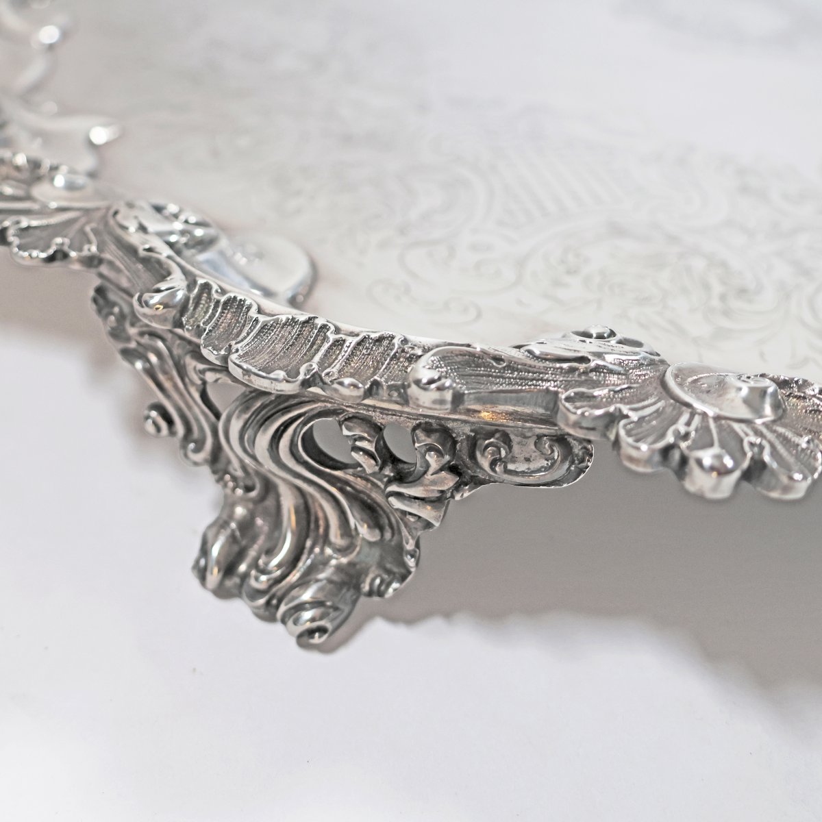 Salver in argento sterling Regina Vittoria, Daniel & Charles Houle, Londra, 1844-photo-4