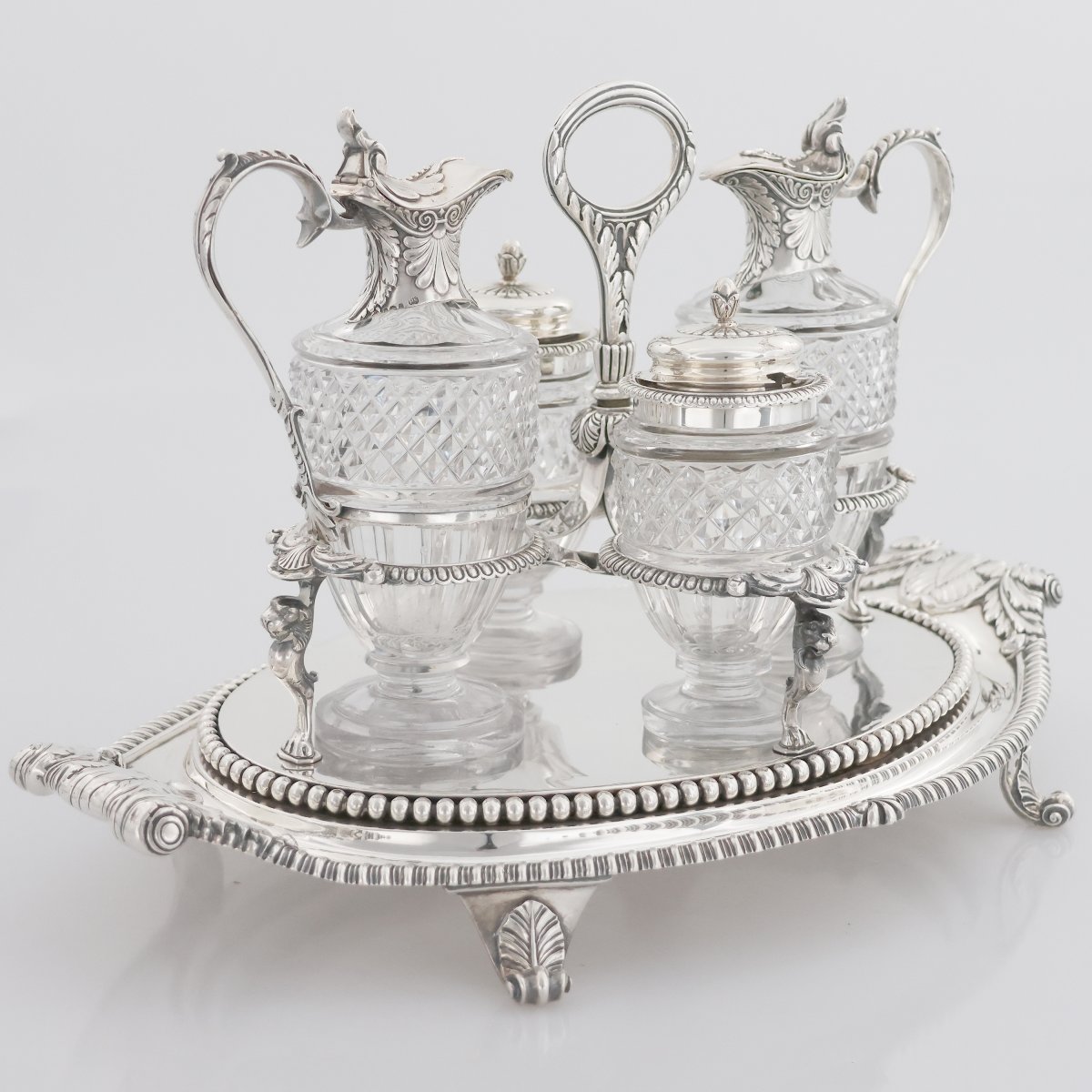 Supporto per condimenti in argento sterling Giorgio III, Paul Storr, Londra, 1808-photo-2