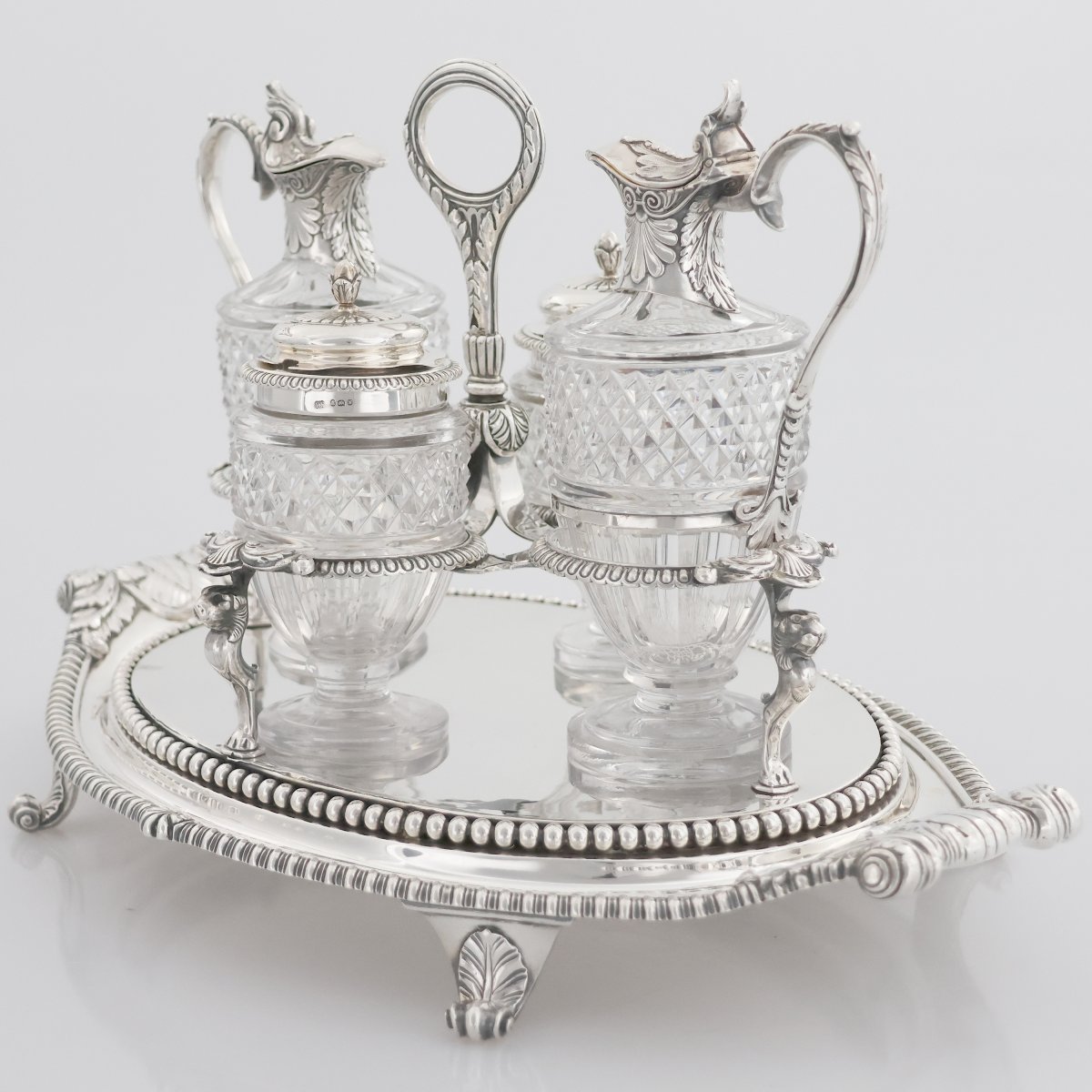 Supporto per condimenti in argento sterling Giorgio III, Paul Storr, Londra, 1808-photo-3