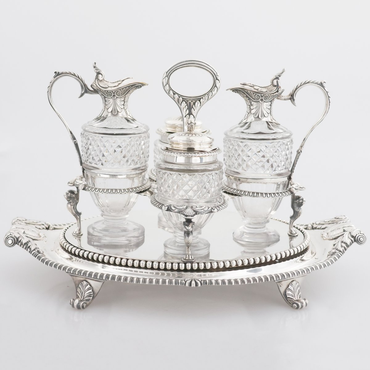 Supporto per condimenti in argento sterling Giorgio III, Paul Storr, Londra, 1808