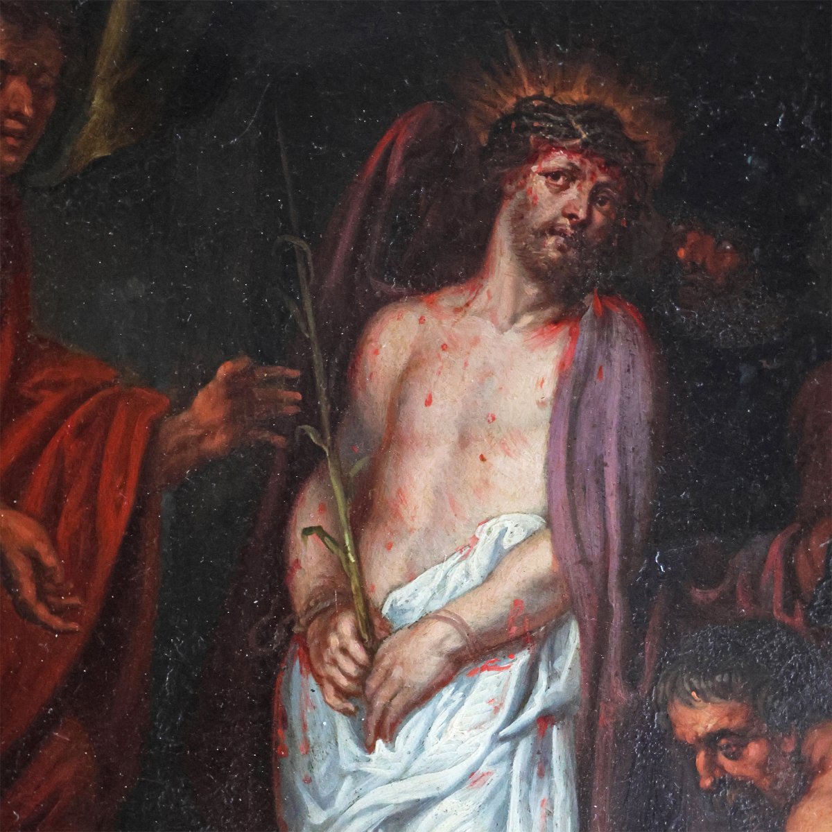 Peter Paul Rubens bottega di, Siegen 1577 - Anversa 1640; Ecce Homo, olio su rame-photo-1