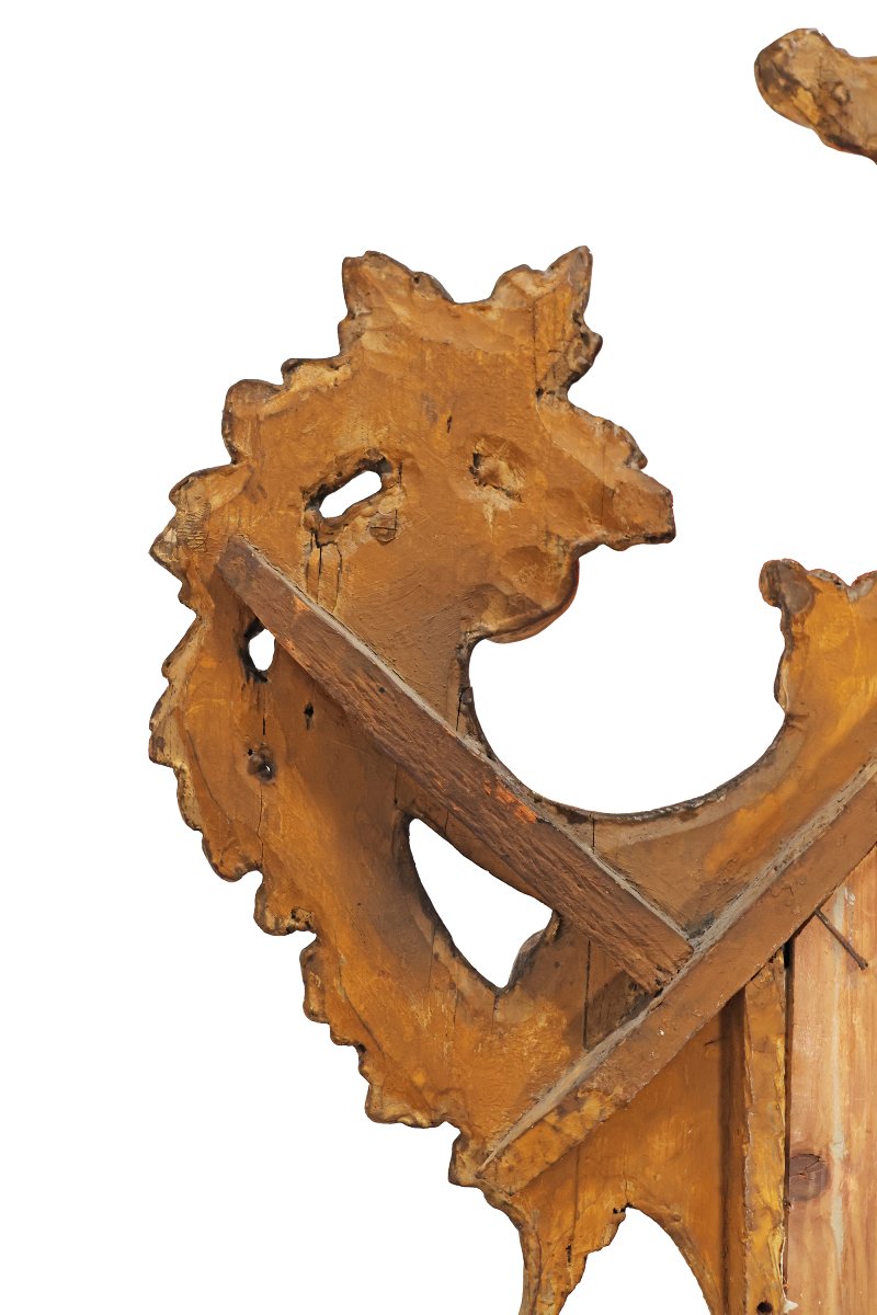 Coppia di specchiere in legno intagliato e dorato. Veneto, XVIII secolo-photo-5