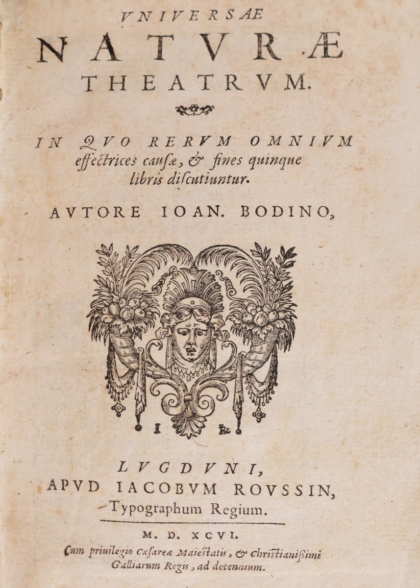 Bodin Jean. Vniversae natvrae theatrvm. In qvo rervm omnivm effectrices causae.. 1596-photo-2