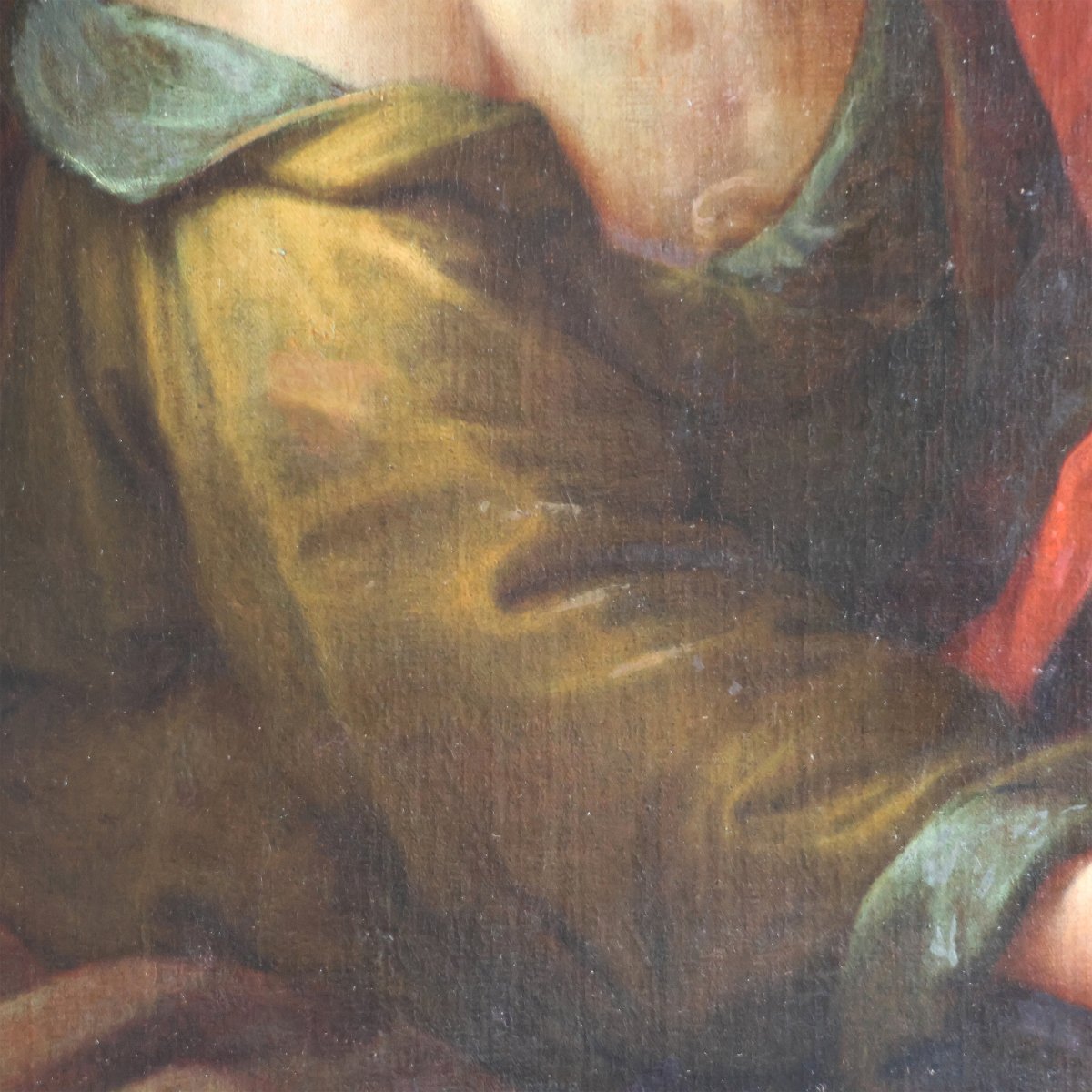 Michelangelo Merisi da Caravaggio maniera di; San Giovanni Evangelista, olio su tela-photo-1