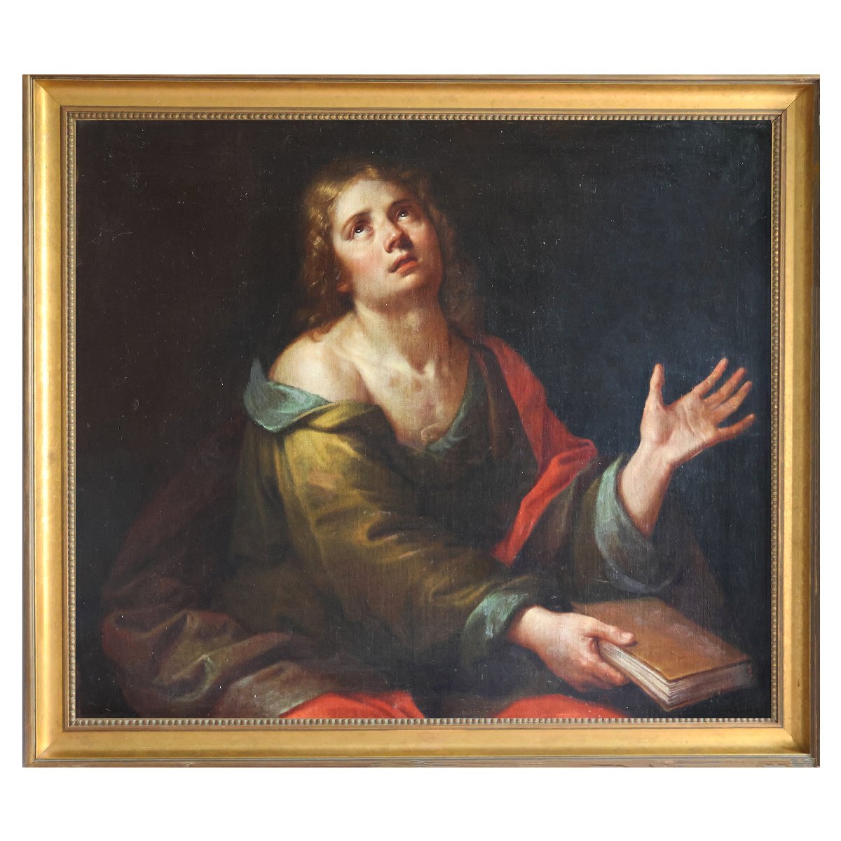 Michelangelo Merisi da Caravaggio maniera di; San Giovanni Evangelista, olio su tela