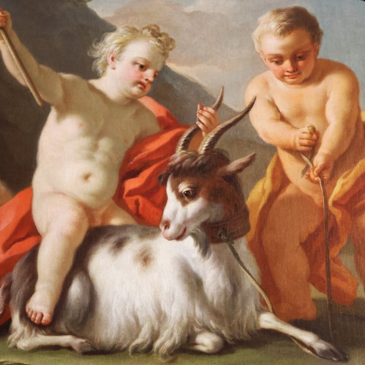 Pietro Bardellino; Coppia di dipinti: Allegorie degli elementi, olio su tela-photo-4