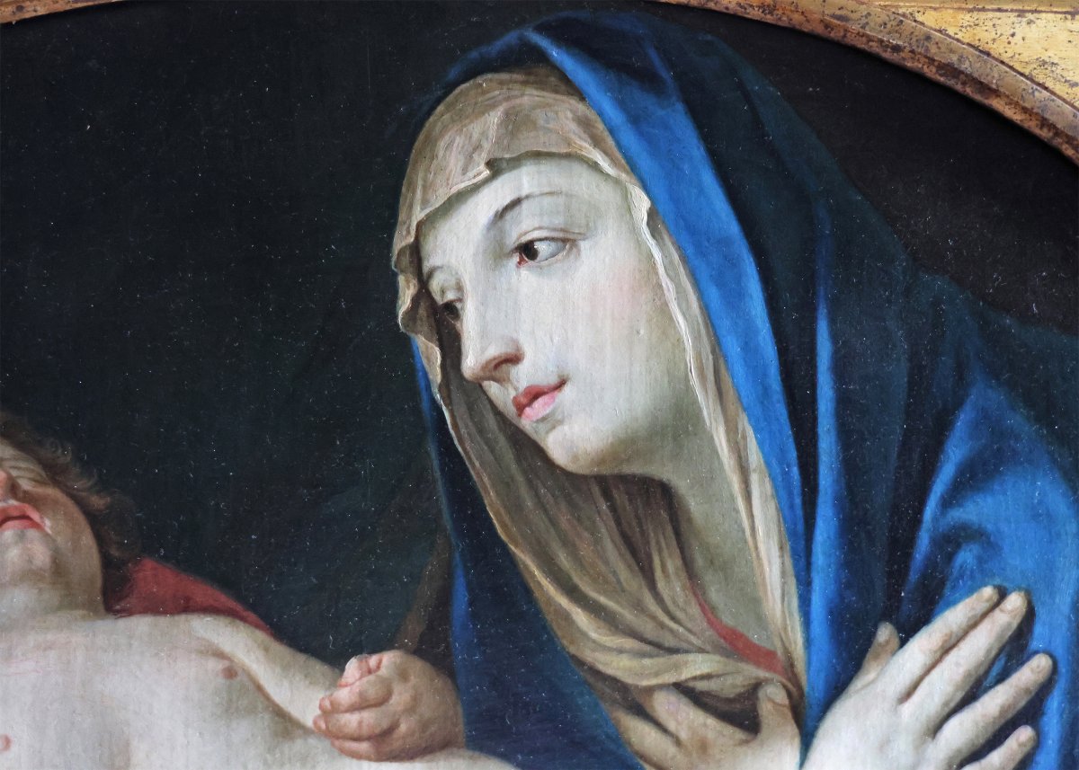 Elisabetta Sirani attr., 1638 - 1665; Madonna col Bambino dormiente, olio su tela-photo-1