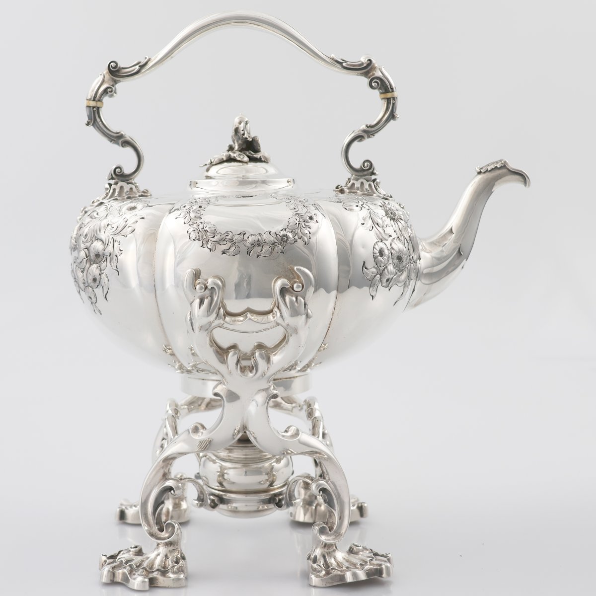 Bollitore in argento sterling Guglielmo IV, Paul Storr for Storr & Mortimer, Londra, 1837-photo-2