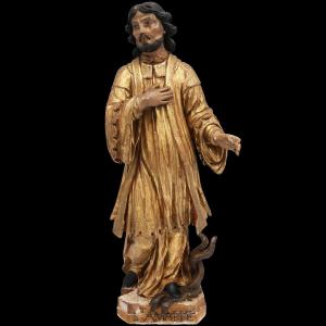 Saint Amable, legno di pioppo policromo, Francia, XVIII secolo