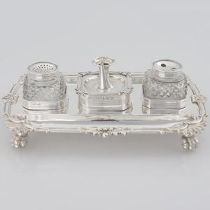 Calamaio in argento sterling Giorgio III, John Cramer, Londra, 1812
