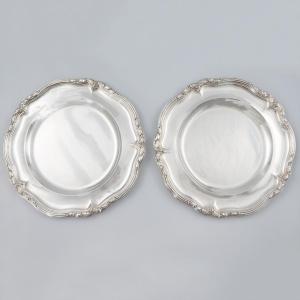 Coppia di piatti in argento sterling Regina Vittoria, Paul Storr, Londra, 1838