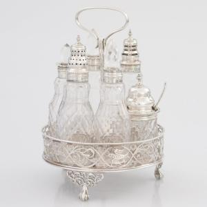 Supporto per condimenti in argento sterling Giorgio III, Edward Aldridge II, Londra, 1770