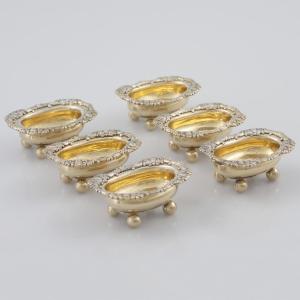 Set di sei saliere in argento vermeil, Solomon Hougham, Londra, 1811