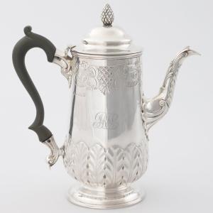 Caffettiera in argento sterling Giorgio III, Joseph Craddock & William Ker Reid, Londra, 1816