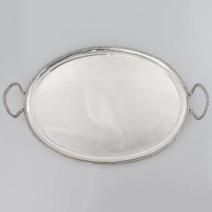 Vassoio biansato in argento, saggiatore Zuan Piero Grappiglia, Venezia, XVIII secolo