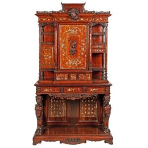 Doppio corpo in legno con intarsi in madreperla. Gabriel Viardot, Parigi, XIX secolo
