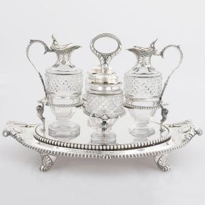 Supporto per condimenti in argento sterling Giorgio III, Paul Storr, Londra, 1808