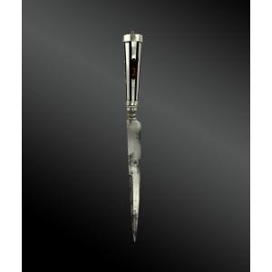 Corsican Stylus, Strong Handle With Silver Fittings. France, XIXth