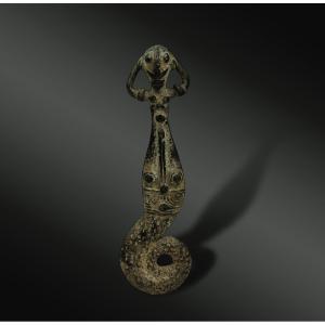 Pendant Figuring A Snake - Gan Culture, Burkina Faso - 19th Century