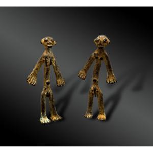 Two Amulets - Ivory Coast - First Half Of The 20th Century