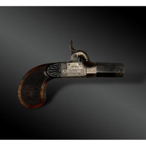 Chest Pistol Signed Aubron - France - 19th Century