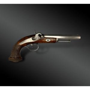 Percussion Pistol Signed Durafour Neveu - Saint-etienne, France - 19th Century