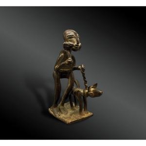 Statuette Depicting A Mustached Man - Baoulé Culture?, Ivory Coast