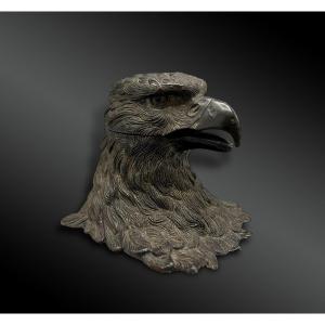 Eagle Head Desk Inkwell - Circa 1900