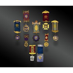 Set Of Nine Masonic Medals. First Half Of The 20th Century.