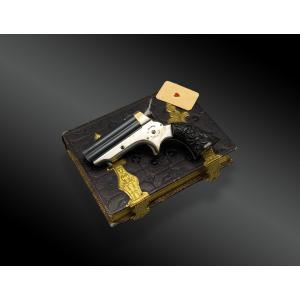 Player's Box With Sharps & Hankins Pistol, Four 22 Cal Barrels