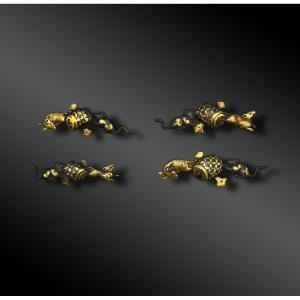 Set Of Four Menuki For Daisho - Japan - Edo Period (1603-1868)