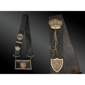 National Guard Officer's Giberne On Horseback France, First Restoration Period