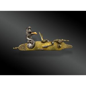 Demonstration Plate, Flint And Spinning Wheel, Europe, 18th And 19th Century