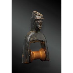 Anthropozoomphic Figure Lying Pulley Djimini Culture, Ivory Coast