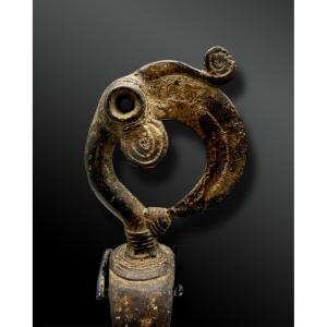 Loom Pulley Bracket Featuring A Hornbill, Senufo Culture, Ivory Coast 