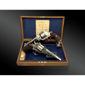 Necessary Case With Two Hill's Panted Self Extractor Revolvers, United Kingdom, 19th Century