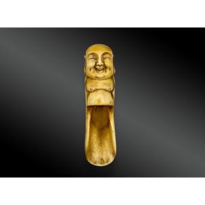 Tea Spoon With Buddha Bust China, Late 19th Century