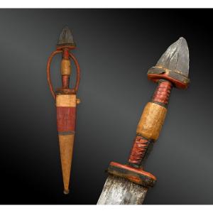 Tedda Or Toubou Dagger, With Sheath Africa, Chad, 20th Century