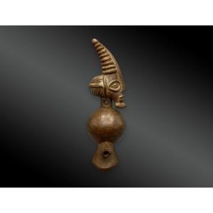 Wooden Whistle With Anthropomorphic Carving, Chokwe Culture